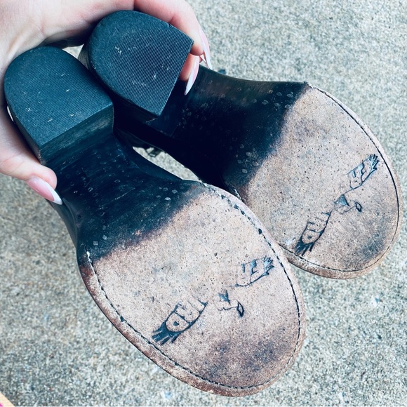 FREEBIRD | Blaze Black & Brown Leather Distressed Boots Booties Cognac 7 - Picture 7 of 9